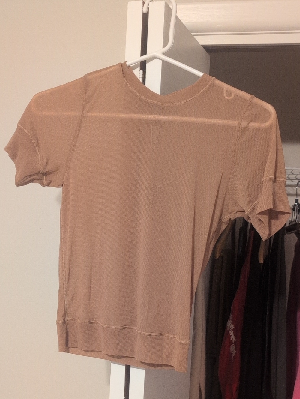 Women's Short Sleeve Mesh Tee - Nude (Sienna)